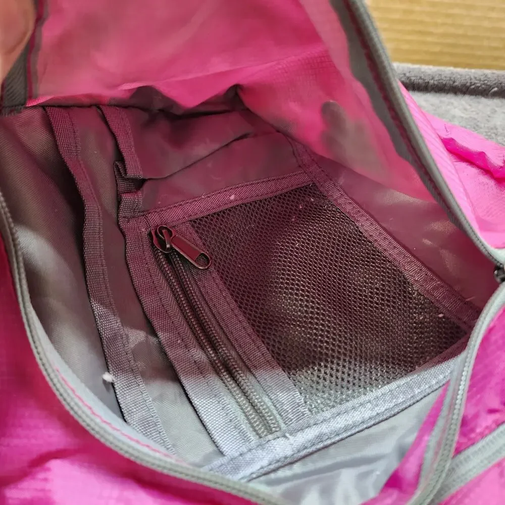Waterfly light weight pink nylon slingbag backpack very clean EUC b51